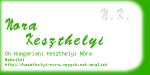 nora keszthelyi business card